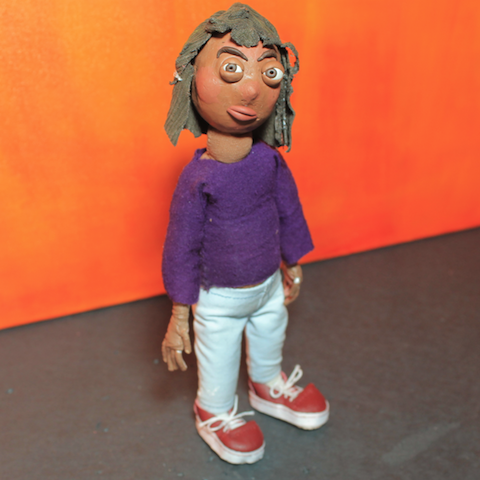 Claymation Puppet, stop motion puppet of a little girl