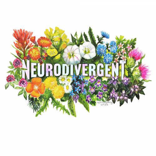 Neurodivergent Weeds and Wildflowers T-Shirt/Sticker Design